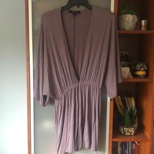 Purple super deep v romper